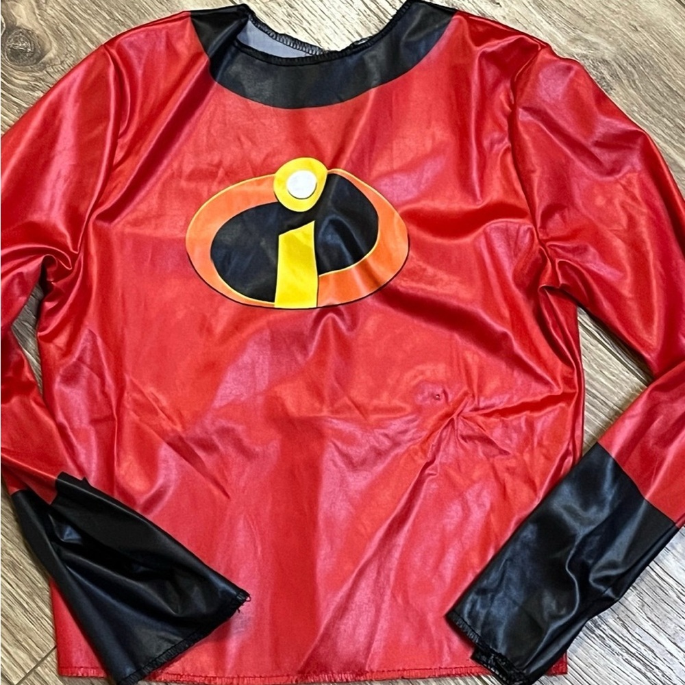 Size 4-6 kid Incredibles costume top Velcro long sleeve nwot